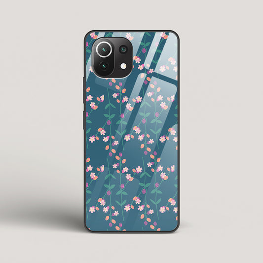 Blue Floral Pattern - Xiaomi Mi 11 Glass Gripper Case