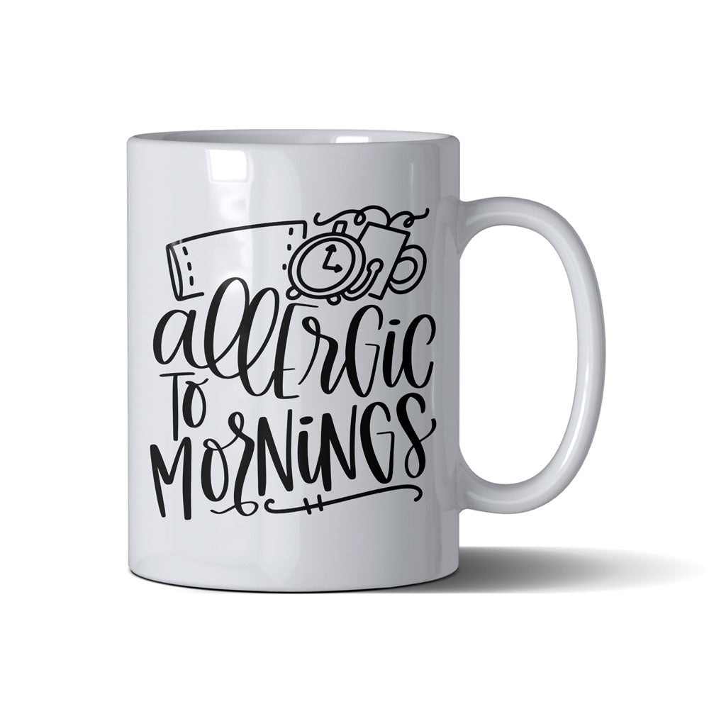 Allergic To Mornings - White Mug