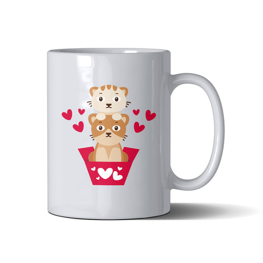 Two Cute Cats   - White Mug