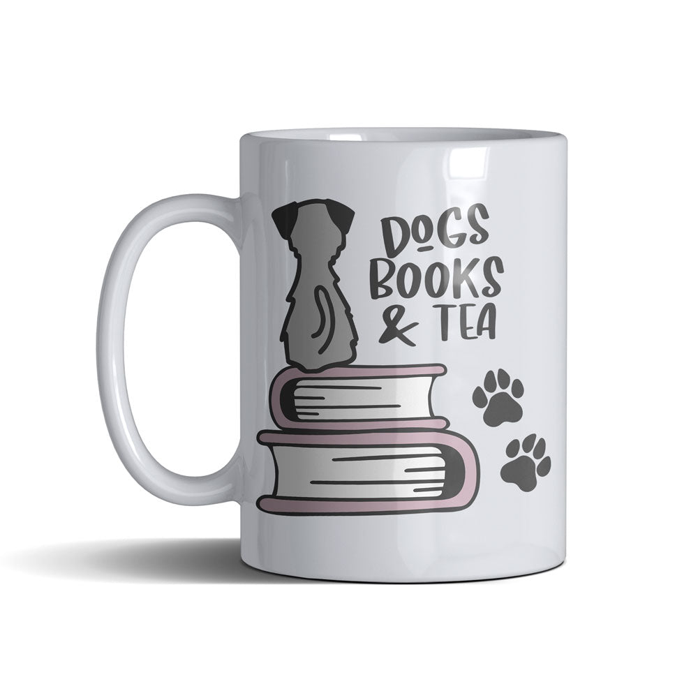 Dogs Books And Tea - White Mug