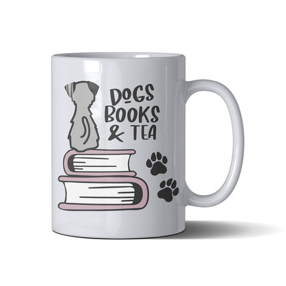 Dogs Books And Tea - White Mug