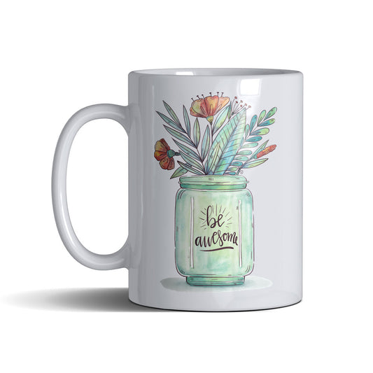 Green Be Awesome - White Mug