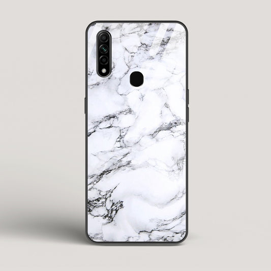 Marble White Luna - Oppo A8 Glass Gripper Case