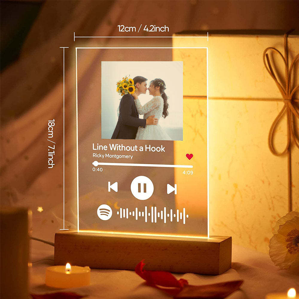 Personalized Spotify Photo Plaque with LED Light