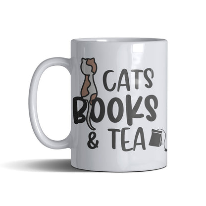 Cats Books And Tea - White Mug