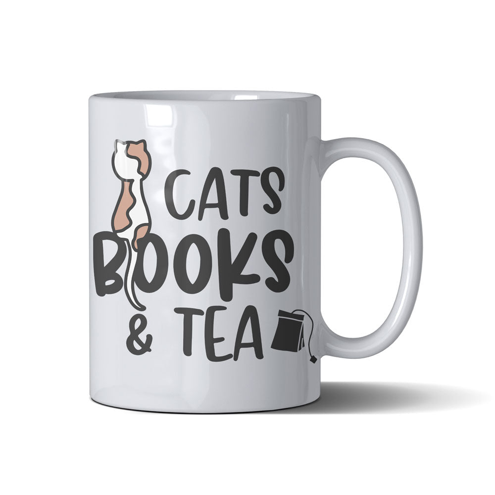 Cats Books And Tea - White Mug