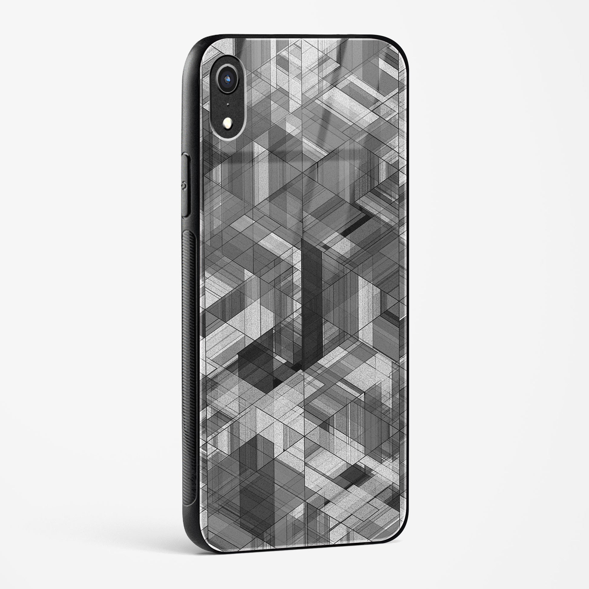 Black Diamond Grid Apple iPhone XR Glass Gripper Case