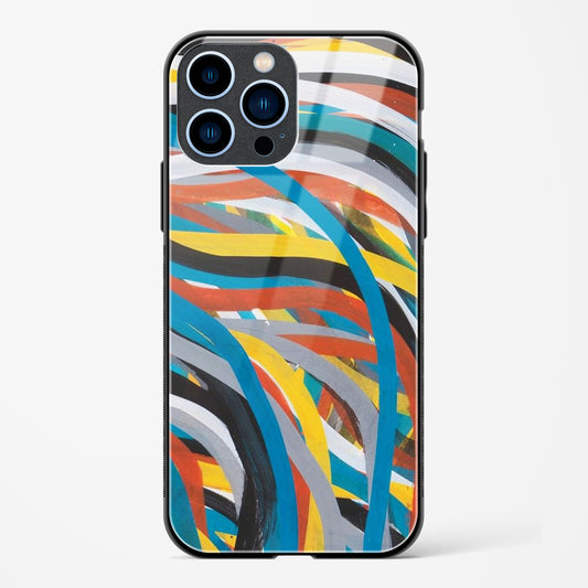 Colorful Stroke Pattern Apple iPhone 13 Pro Max Glass Gripper Case