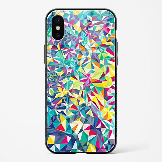 Colorful Geometric Abstract Apple iPhone XS Glass Gripper Case