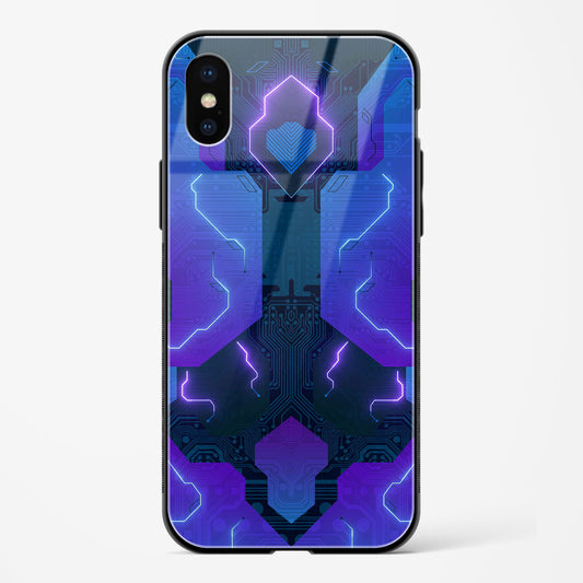 Electric Blueburst Apple iPhone XS Glass Gripper Case