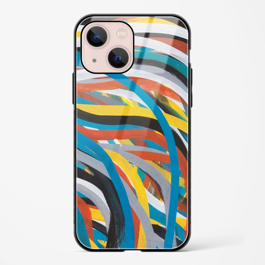 Colorful Stroke Pattern Apple iPhone 14 Plus Glass Gripper Case