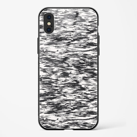 Black And White Glitch Apple iPhone X Glass Gripper Case