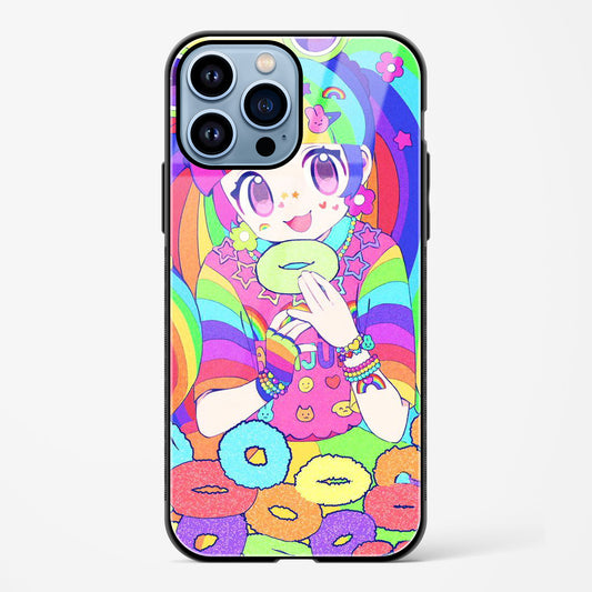 Kawaii Girl Art Apple iPhone 14 Pro Glass Gripper Case