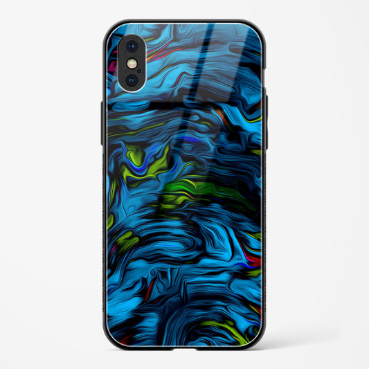 Aquatic Blue Apple iPhone X Glass Gripper Case