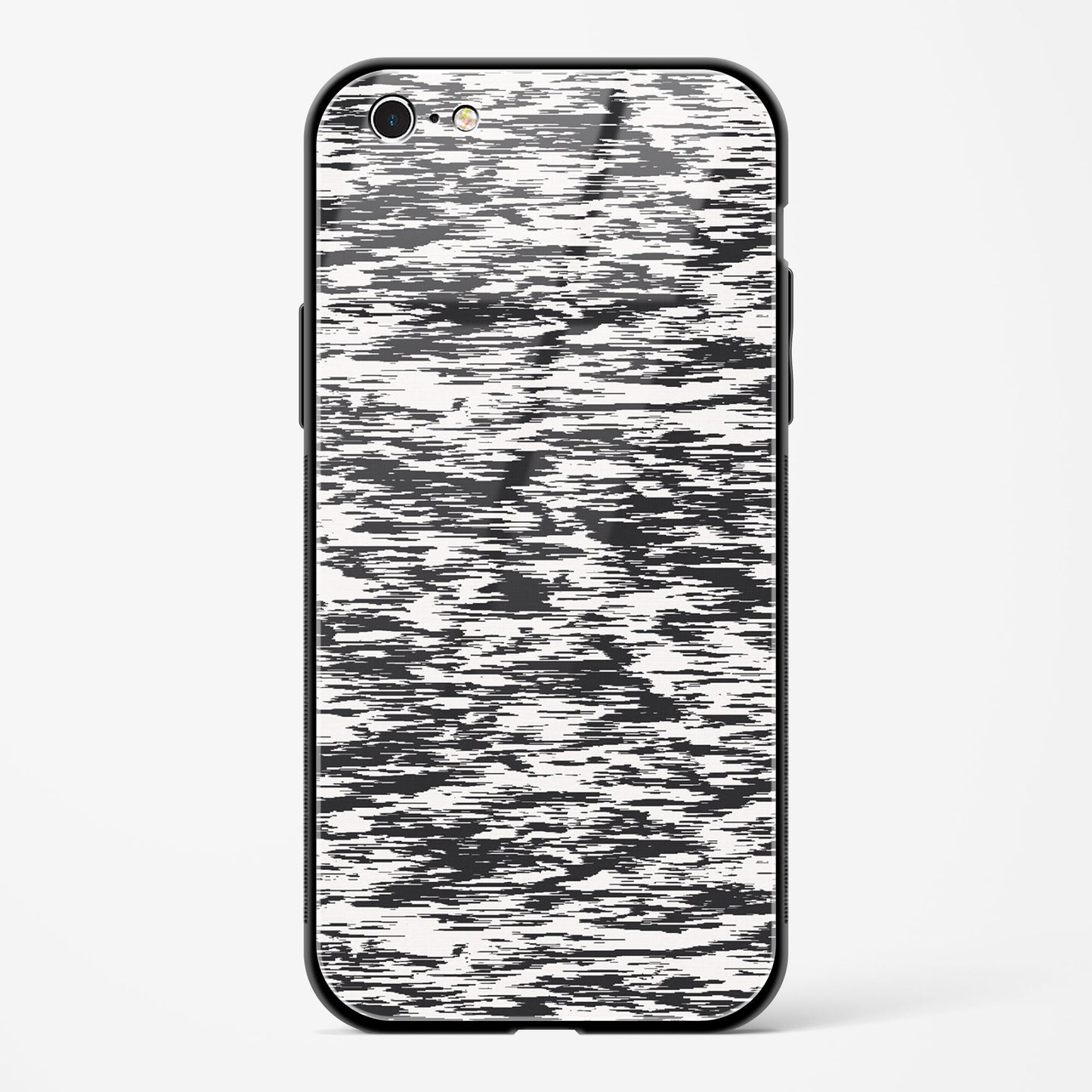 Black And White Glitch Apple iPhone 6 Plus Glass Gripper Case