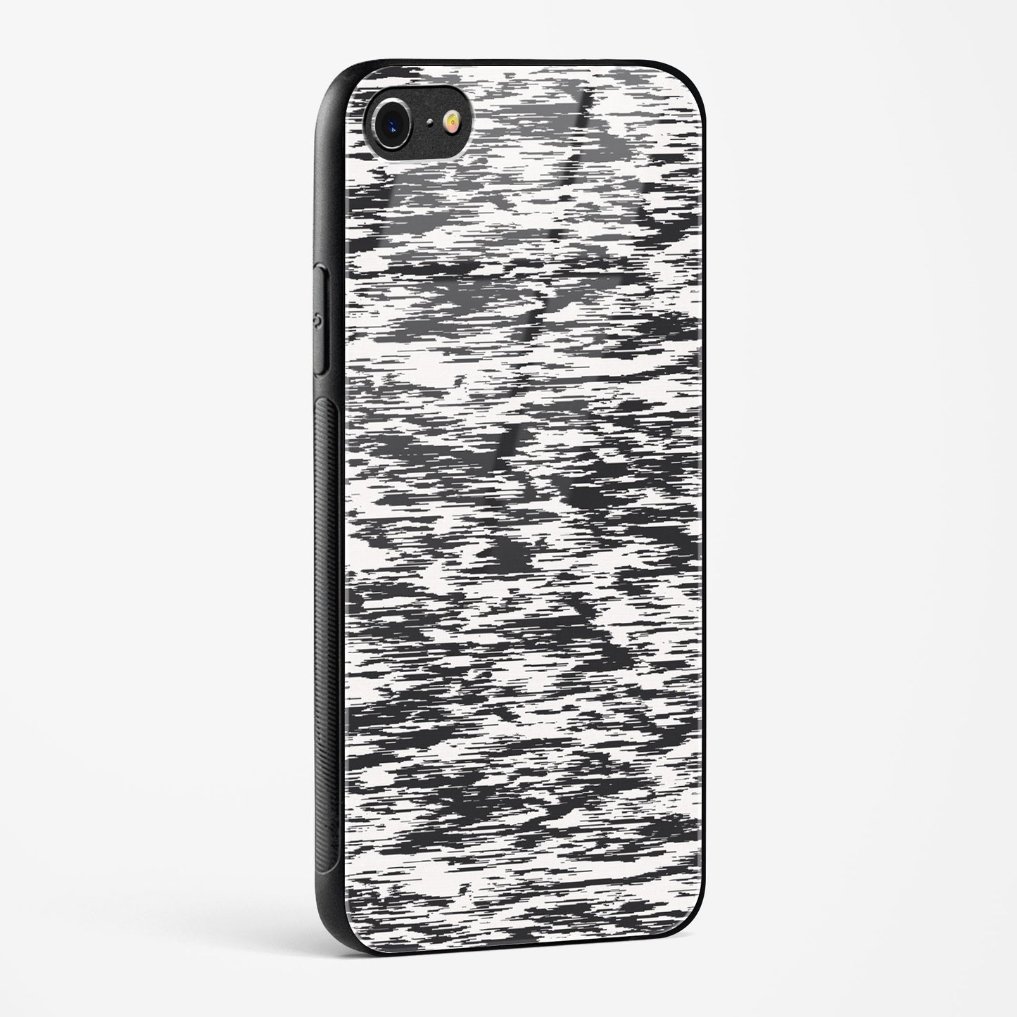 Black And White Glitch Apple iPhone 7 Glass Gripper Case