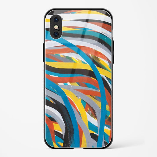 Colorful Stroke Pattern Apple iPhone X Glass Gripper Case