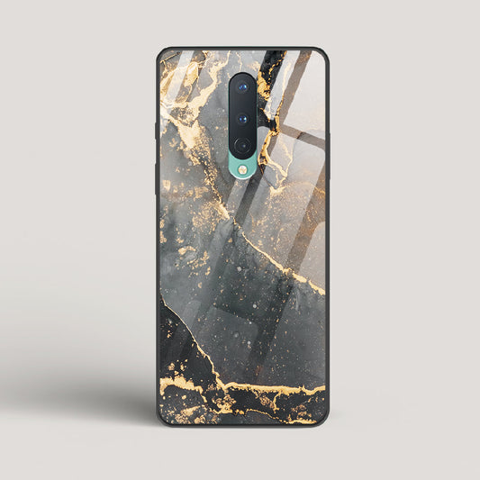 Black Gold Marble - OnePlus 8 Glass Case