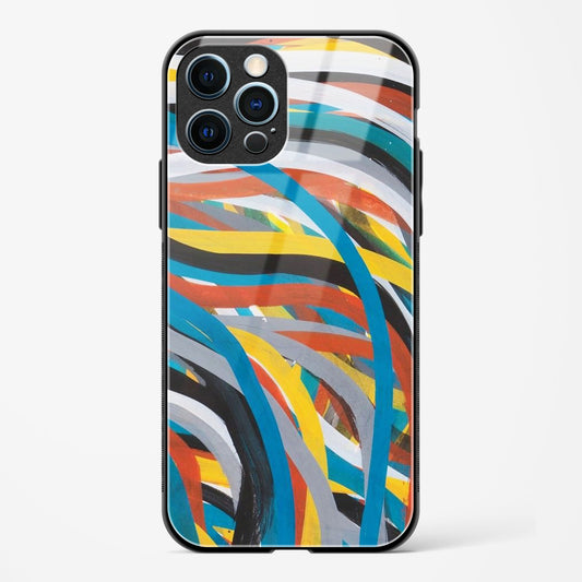 Colorful Stroke Pattern Apple iPhone 12 Pro Max Glass Gripper Case