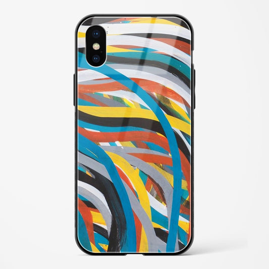 Colorful Stroke Pattern Apple iPhone XS Max Glass Gripper Case