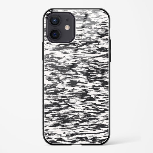 Black And White Glitch Apple iPhone 12 Glass Gripper Case