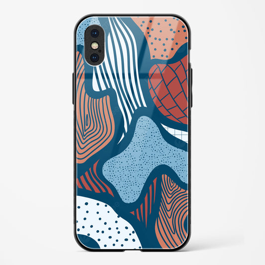 Doodle Waves Apple iPhone X Glass Gripper Case