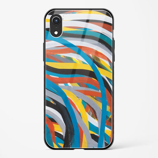 Colorful Stroke Pattern Apple iPhone XR Glass Gripper Case