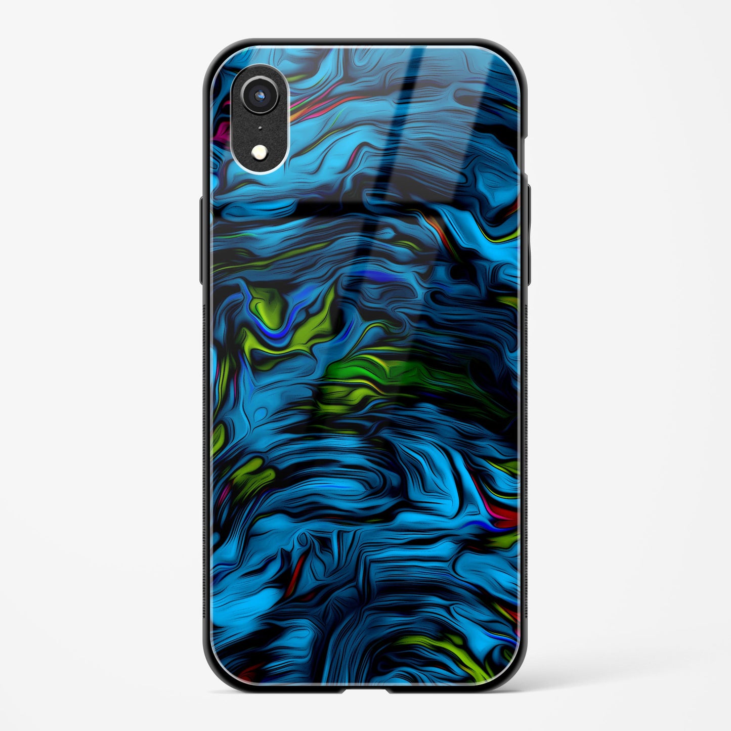 Aquatic Blue Apple iPhone XR Glass Gripper Case