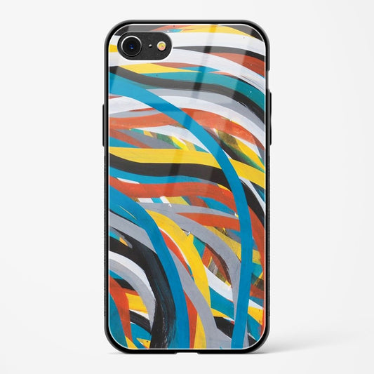 Colorful Stroke Pattern Apple iPhone SE 2022 Glass Gripper Case