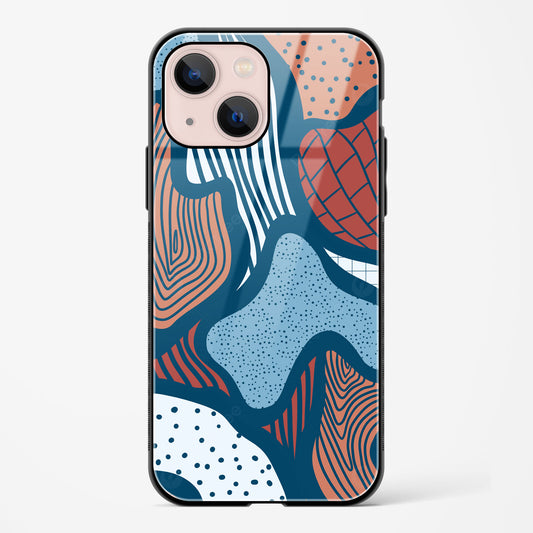 Doodle Waves Apple iPhone 14 Glass Gripper Case