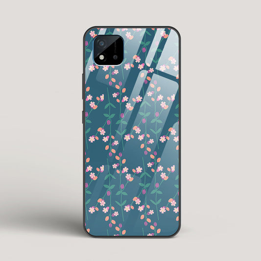 Blue Floral Pattern - Realme C20 Glass Case