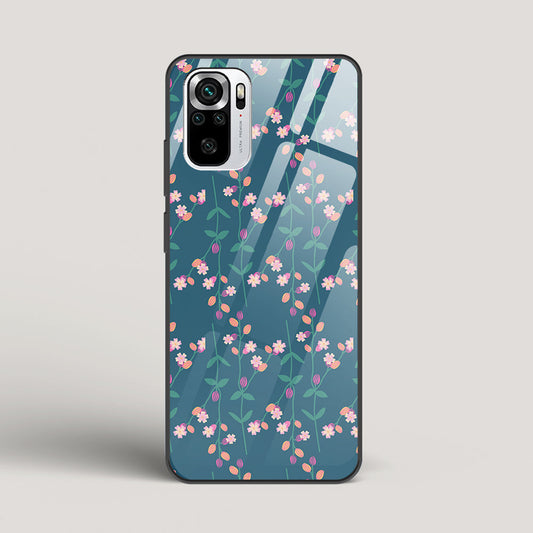 Blue Floral Pattern - Redmi Note 10 Glass Case