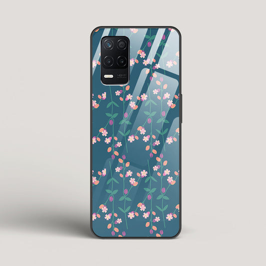 Blue Floral Pattern - Realme Narzo 30 5G Glass Case