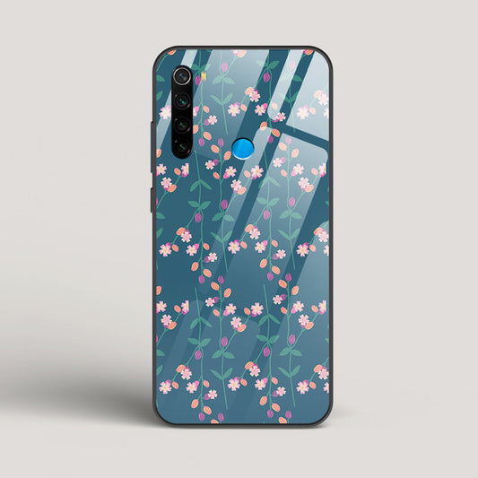 Blue Floral Pattern - Redmi Note 8 Glass Case