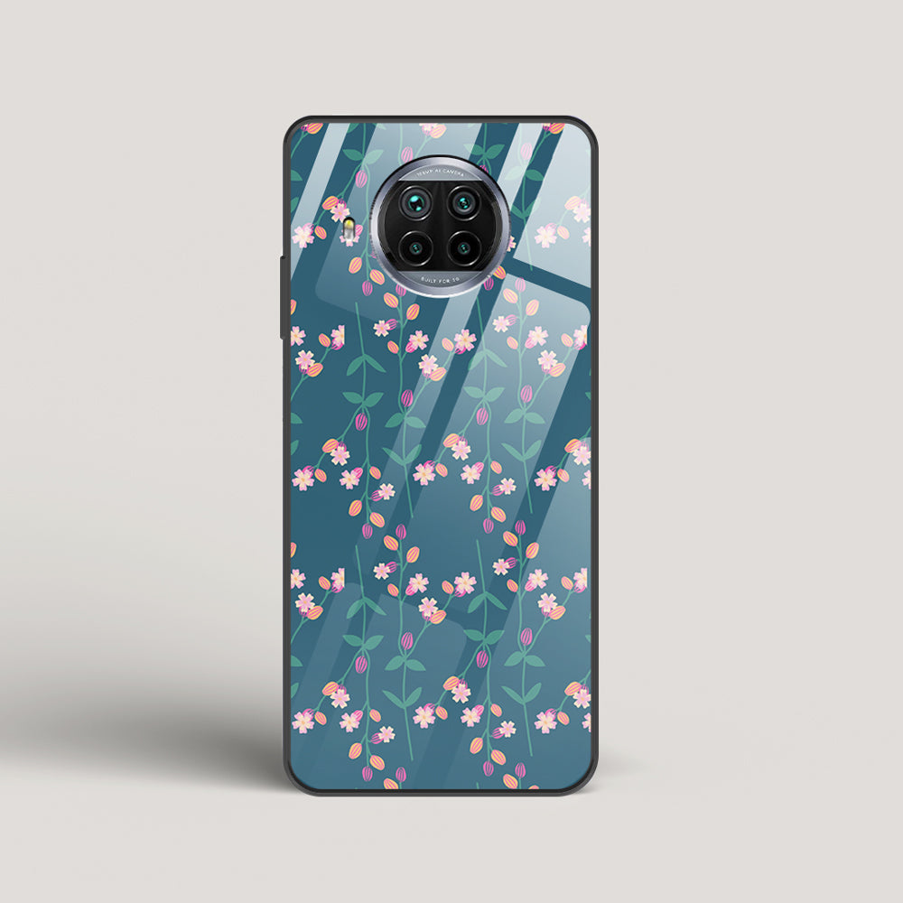 Blue Floral Pattern - Xiaomi Mi 10i Glass Case