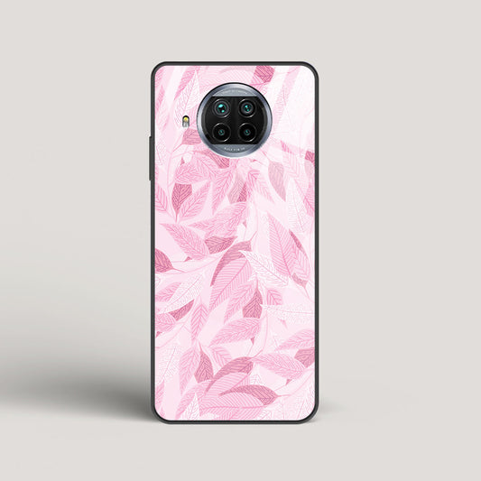 Pink Leaves Pattern - Xiaomi Mi 10i Glass Case