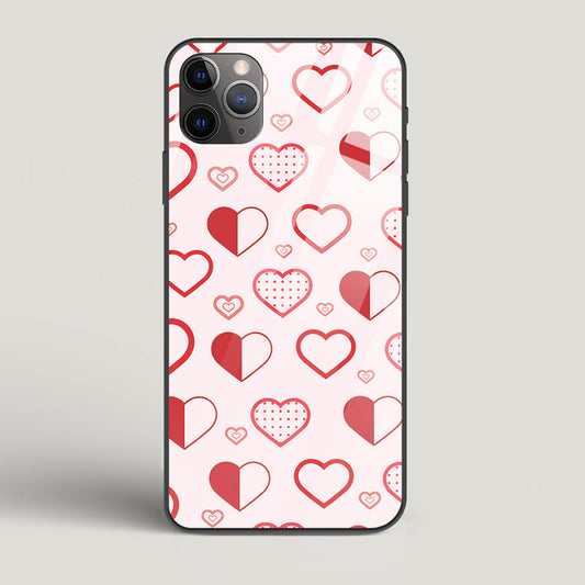 Abstract Heart Pattern - iPhone 11 Pro Max Glass Gripper Case