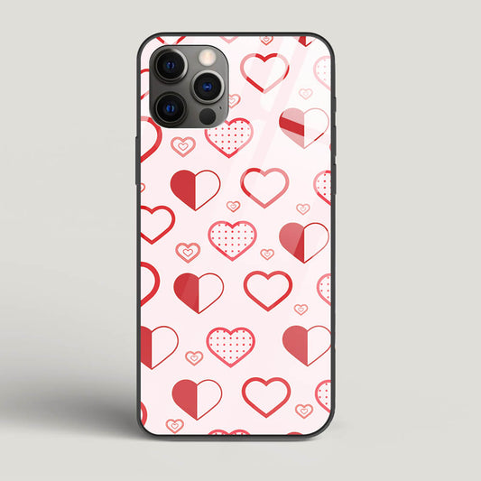 Abstract Heart Pattern - iPhone 12 Pro Glass Gripper Case