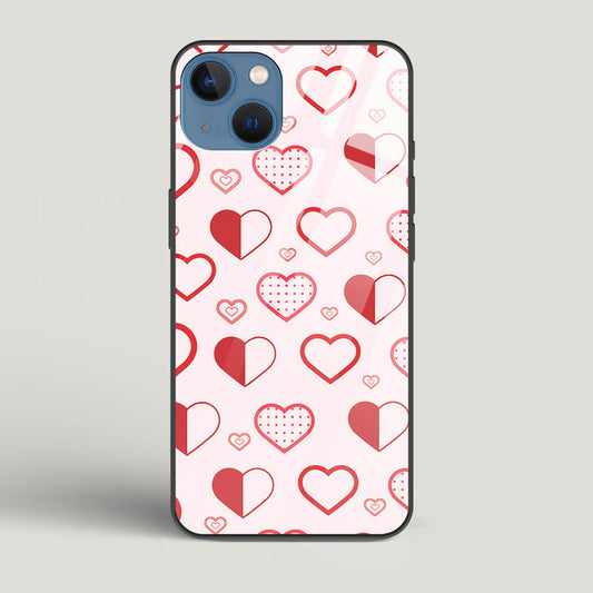 Abstract Heart Pattern - iPhone 13 Mini Glass Gripper Case