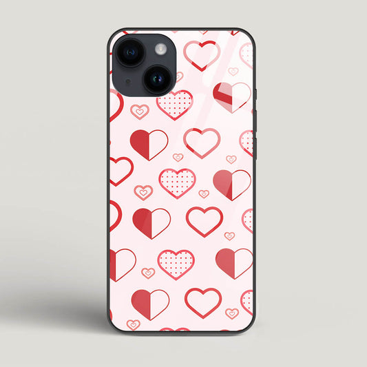 Abstract Heart Pattern - iPhone 14 Glass Gripper Case