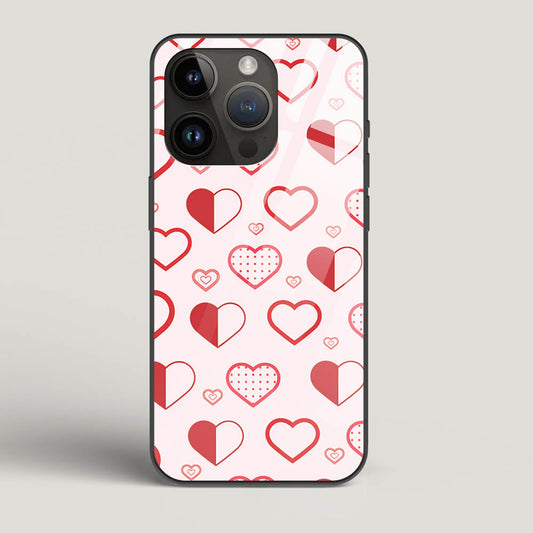 Abstract Heart Pattern - iPhone 14 Pro Glass Gripper Case