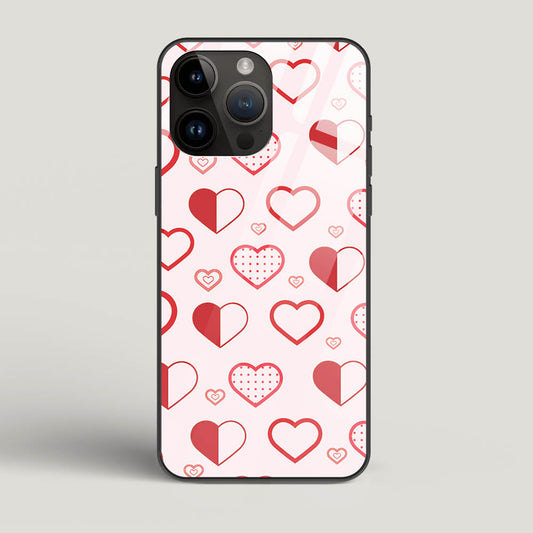 Abstract Heart Pattern - iPhone 15 Pro Max Glass Gripper Case