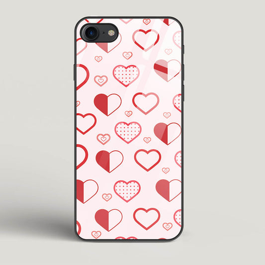 Abstract Heart Pattern - iPhone 7 Glass Gripper Case