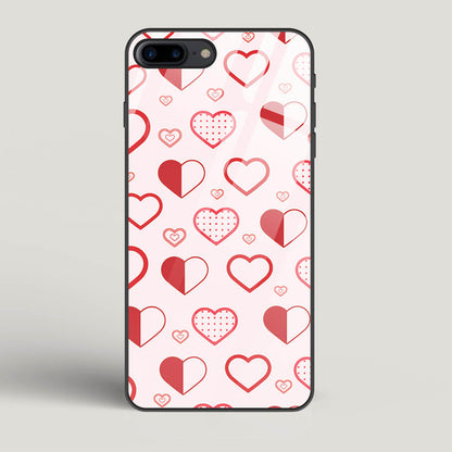 Abstract Heart Pattern - iPhone 7 Plus Glass Gripper Case