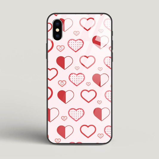 Abstract Heart Pattern - iPhone X Glass Gripper Case