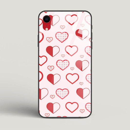 Abstract Heart Pattern - iPhone Xr Glass Gripper Case