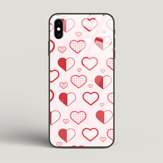 Abstract Heart Pattern - iPhone Xs Max Glass Gripper Case