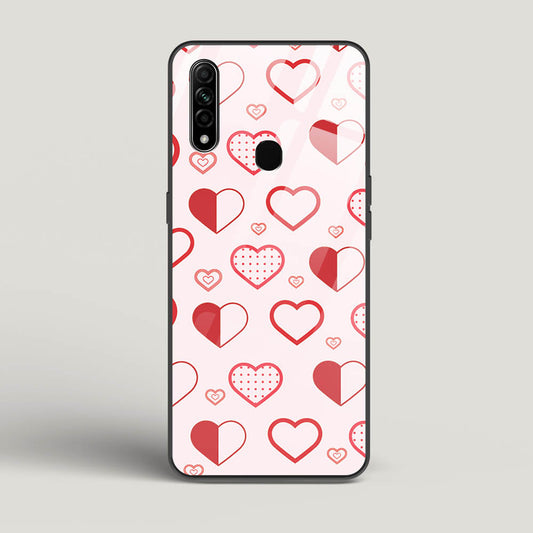 Abstract Heart Pattern - Oppo A31 Glass Gripper Case