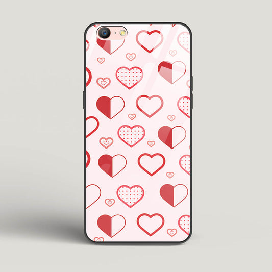 Abstract Heart Pattern - Oppo A39 Glass Gripper Case