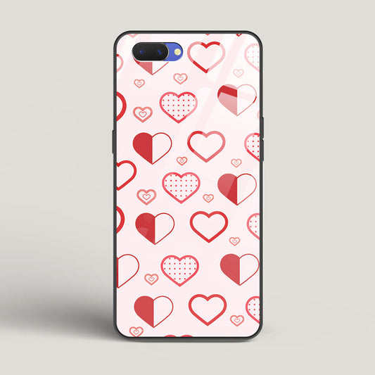 Abstract Heart Pattern - Oppo A5 Glass Gripper Case